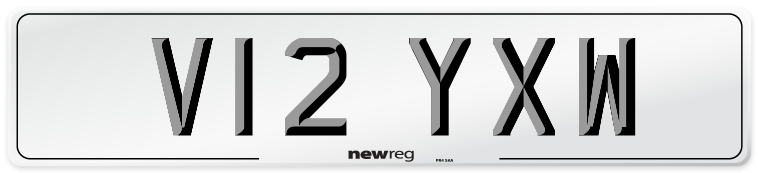 V12 YXW Number Plate from New Reg